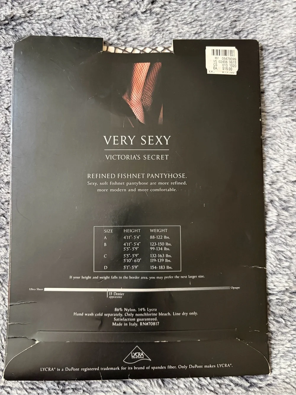 Victoria's Secret Very Sexy Black Fishnet Pantyhose